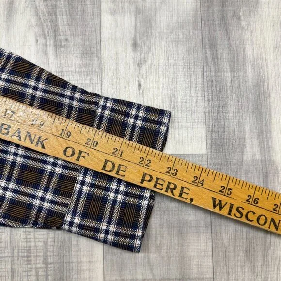 ✅ Mens L Savane Plaid Button-Up Shirt Process 2000 No Wrinkle Long Sleeve - Picture 6 of 9